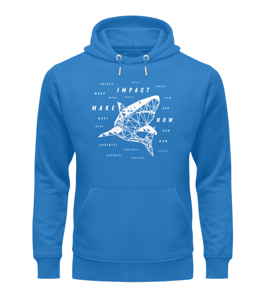 The White Shark - Herren Premium Organic Hoodie - Der weiße Hai - Shark Lover - Blau - Polygon